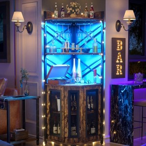 Aheaplus Corner Buffet Bar Cabinet with Top Hutch&Storage Shelves - 1 of 4