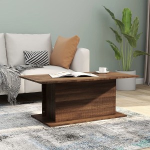 vidaXL Coffee Table Brown Oak 40.2 in.x21.9 in.x15.7 in. Engineered Wood - 1 of 4