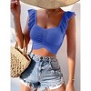 Womens Knit Tube Tops Cap Sleeve Sweet Heart Neckline Sweater Tops Ribbed Sweater Tops - 3 of 4