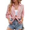 Nlife Womens Rhinestone Fringe Shirt Top Western Cowgirl Cowboy Rodeo Sparkly Tassel Long Sleeve Button Down Shirts Nashville Country Concert Outfit - 2 of 4