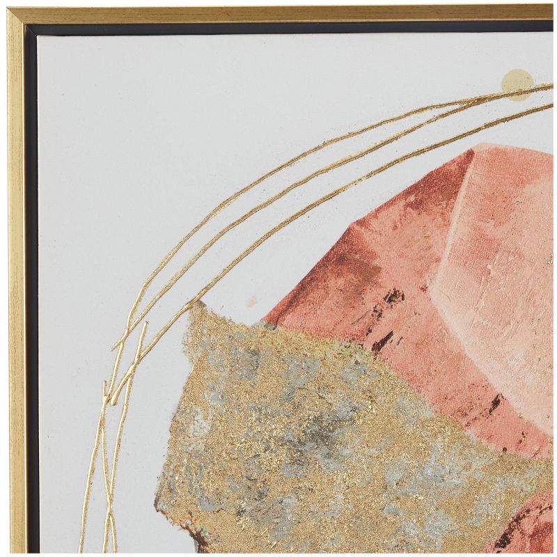 Canvas Abstract Handmade Overlapping Circle Framed Wall Art with Gold Frame and Gold Foil Detailing - Olivia &#38; May, 3 of 7