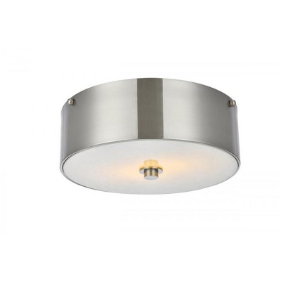 Elegant Lighting Hazen 2 light 12 inch Burnished Nickel flush mount