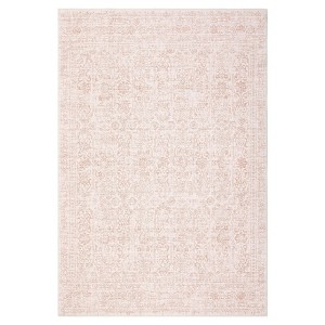 Washable Vintage Foral Rug Non Slip Low Pile Rug Soft Retro Throw Floor Cover Foldable Indoor Carpet for Living Room Bedroom Playroom Nursery - 1 of 4