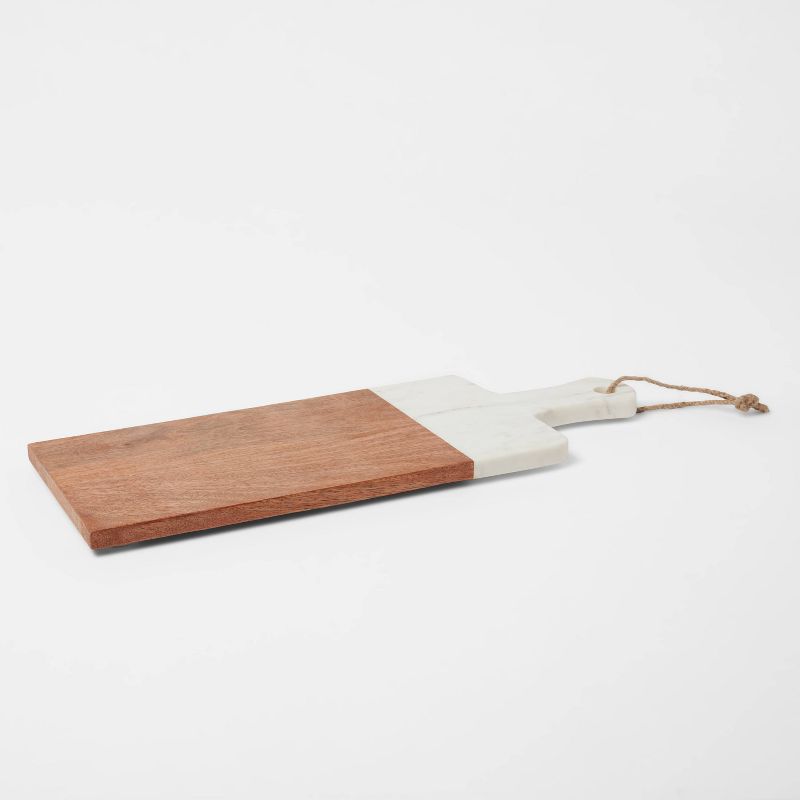 20&#34; x 8&#34; Marble and Wood Serving Board - Threshold&#8482;, 1 of 8