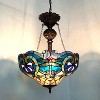 Chloe Lighting Lydia Tiffany-Style 2 Light Victorian Inverted Ceiling Pendant Fixture 17" Shade - 2 of 3