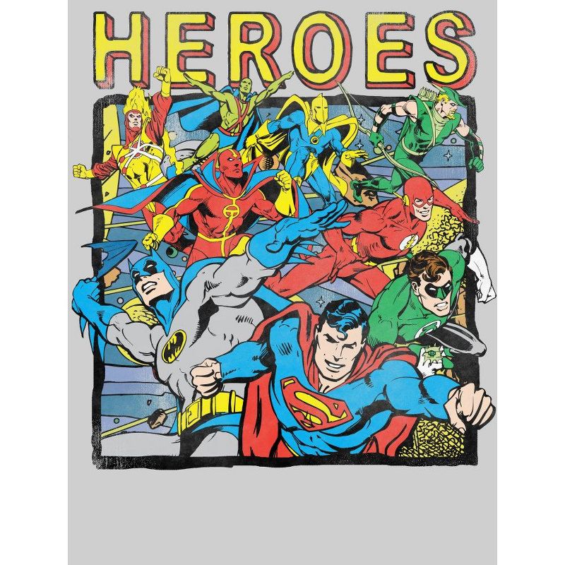 Justice League Heroes Boy's Heather Grey T-shirt, 2 of 4