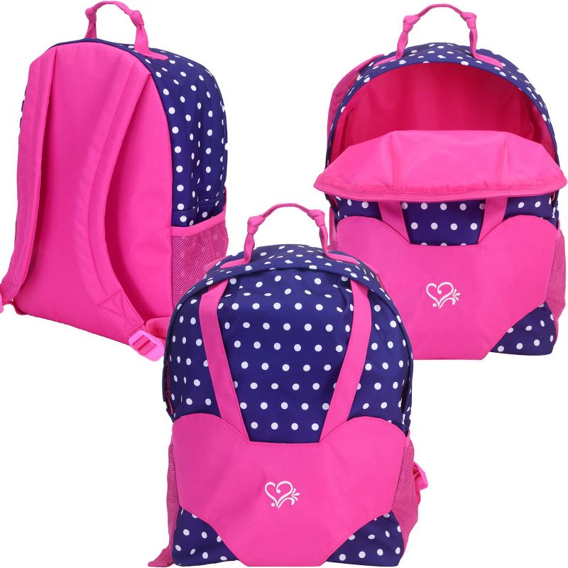 Sophia’s Polka Dot Backpack Carrier to fit 15'' & 18'' Dolls, Navy, 6 of 10