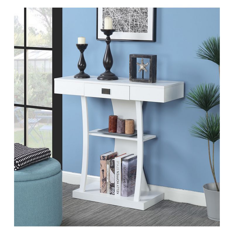 Newport 1 Drawer Harri Console Table with Shelves - Breighton Home, 3 of 5