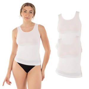 Body Beautiful Shapewear Seamless Shaping Tank top Meant to be Seen Nylon WhiteSmall/Medium, 2-Pack - 1 of 4