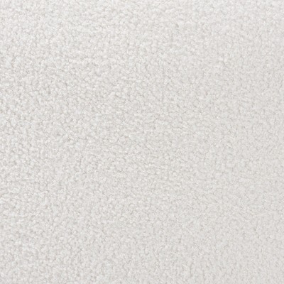Athena Ivory Boucle and Black Wood Tufted Round Ottoman