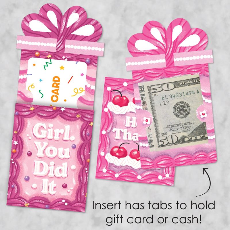 Big Dot of Happiness Assorted Hot Girl Bday - Vintage Cake Birthday Party Money and Gift Card Sleeves - Nifty Gifty Card Holders - Set of 8, 3 of 9