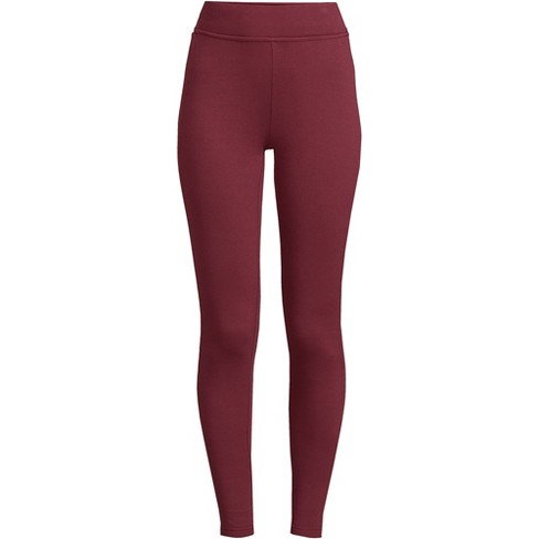 Lands' End Women's Plus Size High Rise Serious Sweats Pocket Leggings - 1x  - Rich Burgundy