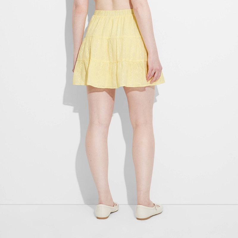 Women's Tiered Eyelet Mini Skirt - Wild Fable™, 4 of 11