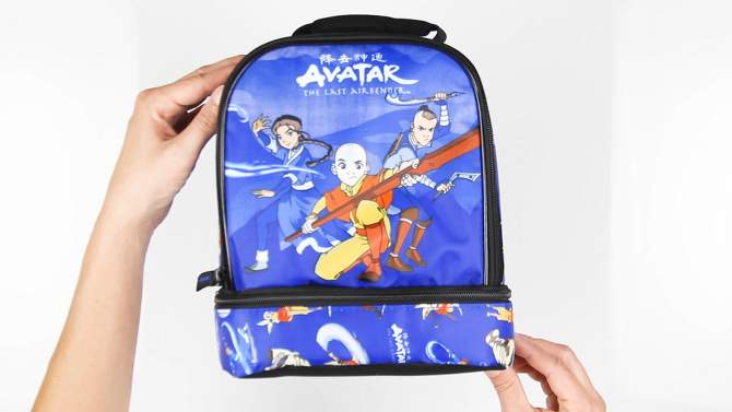 Nickelodeon Avatar The Last Airbender Character Dual Compartment Lunch Box Bag Blue, 2 of 9, play video