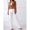 Women's Long Sleeve Button Blazer Notch Lapel Jacket Short Office Coat - 4 of 4