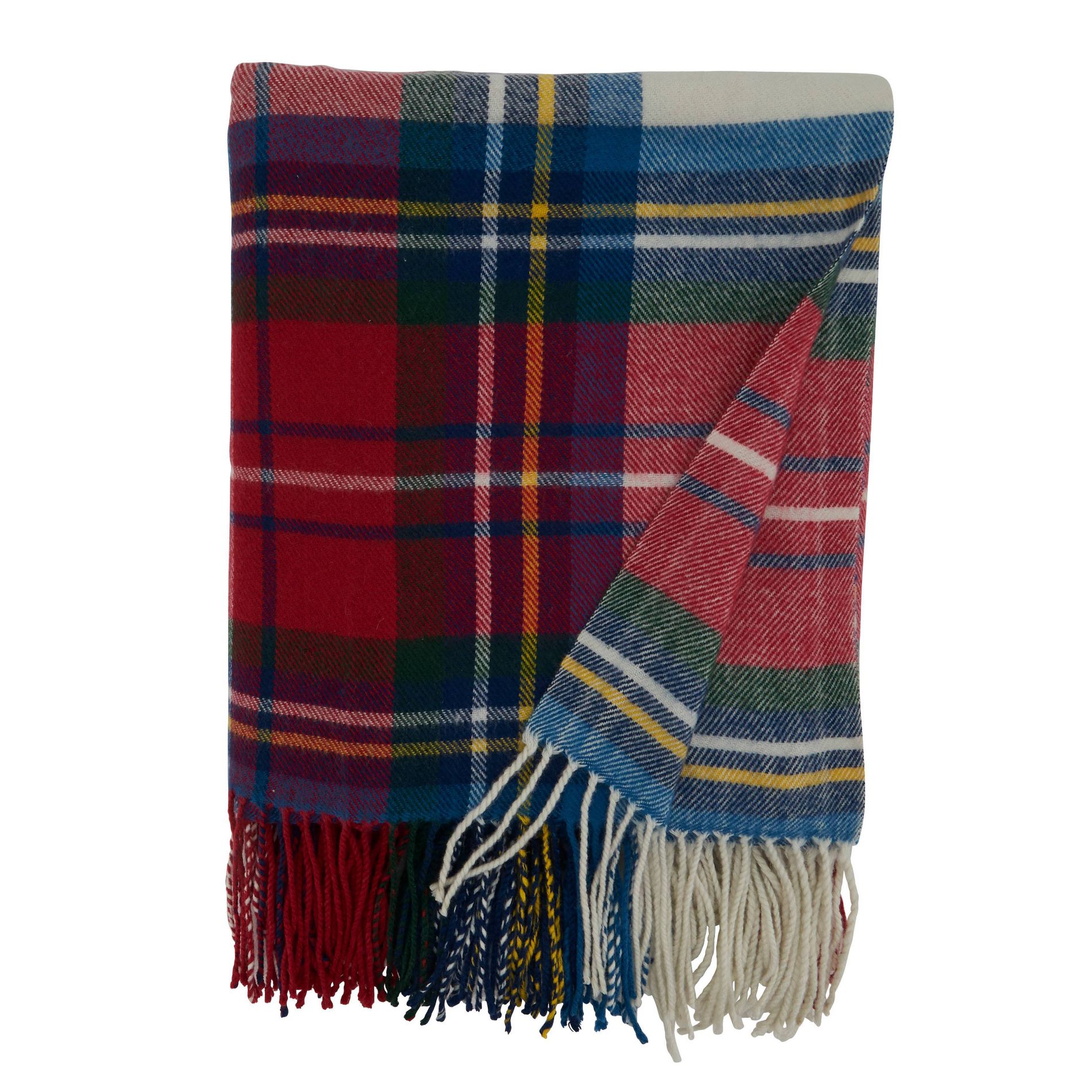 50"x60" Casual Plaid Design Throw Blanket - Saro Lifestyle: Acrylic, Knitted, Lightweight Fabric, Machine Washable