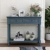 35" Traditional Console Table with 2 Drawers & Bottom Shelf,Solid Wood Slim Entryway Table for Hallway,Living Room-Baofuwish - 2 of 4