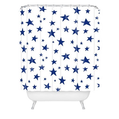 Marta Barragan Camarasa Night Garden Brushstrokes Shower Curtain Blue - Deny Designs
