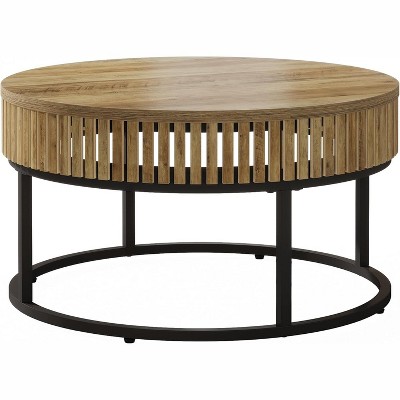 Tribesigns 31.5" Farmhouse Round Coffee Table, Circle Cocktail Center Table for Living Room