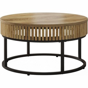 Tribesigns 31.5" Farmhouse Round Coffee Table, Circle Cocktail Center Table for Living Room - 1 of 4
