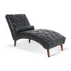60.24" PU Upholstered Chaise Lounge with Rolling Pillow and Birch Gourd Legs - 4 of 4