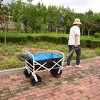 Gulches Folding Wagon Garden Shopping Beach Cart, White, 150 lbs Capacity - 2 of 4