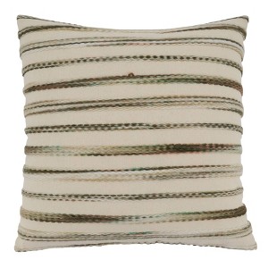 22"x22" Oversize Striped Weave Poly Filled Square Throw Pillow - Saro Lifestyle: Cotton & Acrylic, Modern Decor, Indoor Use, Zippered - 1 of 3