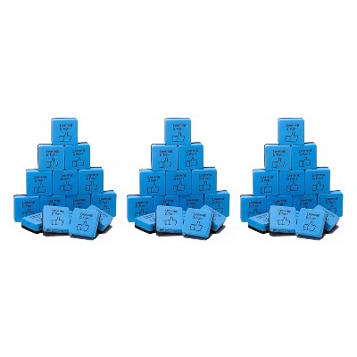 CLI "Learning is Fun" Mini Whiteboard Eraser 2" x 2"  Blue/Black CHL74549-3