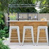FDW Metal Bar Stools Set of 4 Counter Height Barstool Stackable Barstools  Indoor Outdoor Patio Bar Stool Home Kitchen Dining Stool - 3 of 4