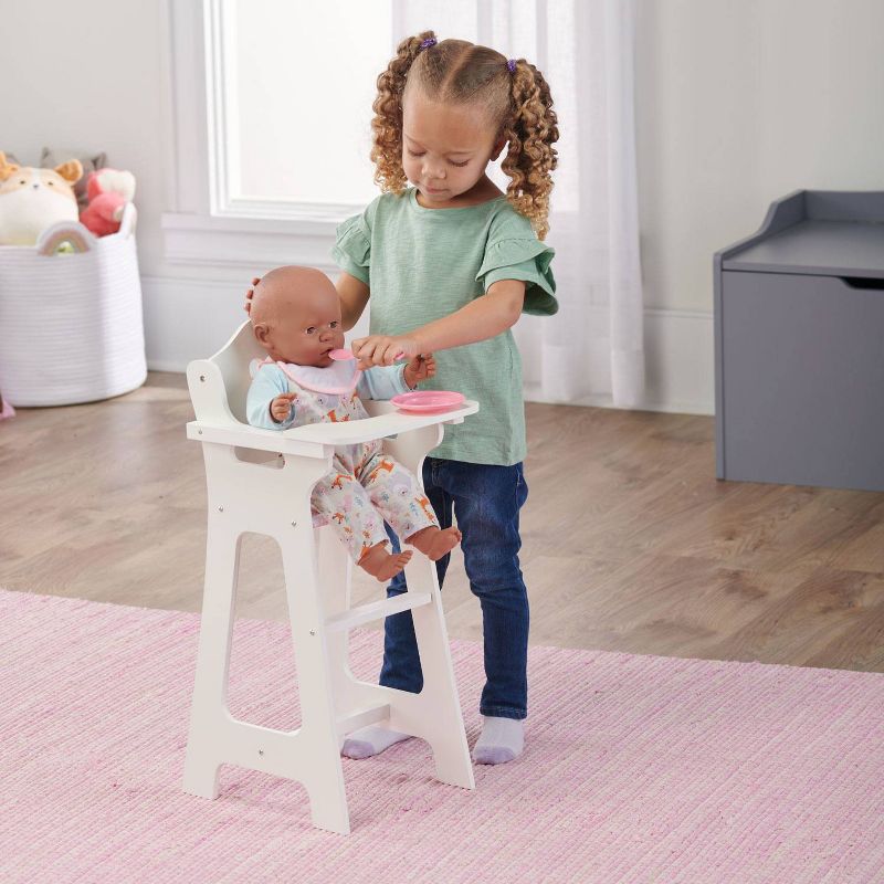 Badger Basket Doll High Chair with Accessories and Free Personalization Kit - White/Pink/Gingham, 2 of 14