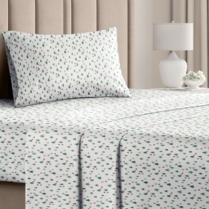 4 Piece Christmas Pattern Sheet Set - Soft, Wrinkle-Resistant Holiday Bedding - CGK Linens - 1 of 4