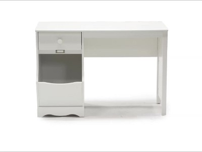 Soft White Versatile Child's Desk with Storage Drawer and Bin