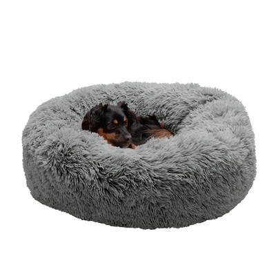 FurHaven Calming Cuddler Long Fur Donut Dog Bed