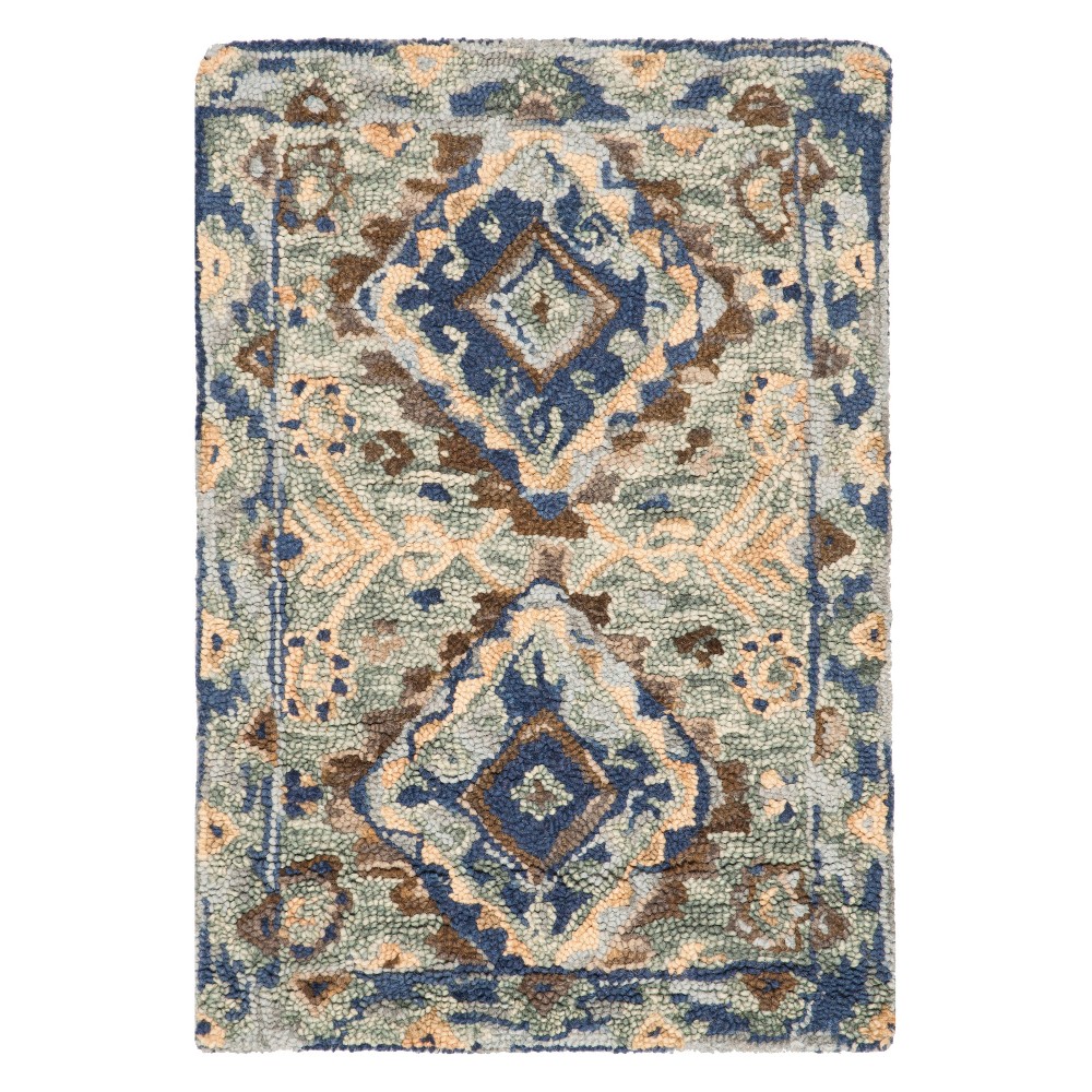 2'x3' Medallion Tufted Accent Rug Blue/Beige - Safavieh