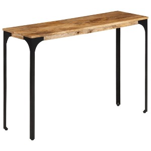 vidaXL Console Table Brown 43.3"x13.8"x29.9" Solid Wood Mango and Iron - 1 of 4