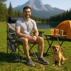 Oversized Folding Camping Chair, Outdoor Padded Portable Chair with Cup Holder, 450 LBS Capacity - 3 of 4
