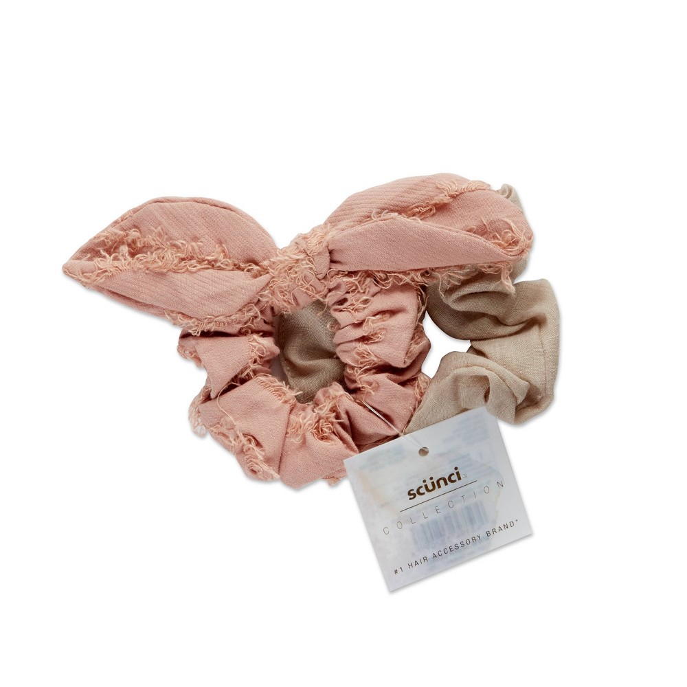 scunci Scrunchies - Blush/Tan - 2pk