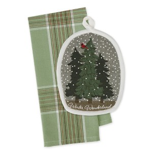 Design Imports Winter Snow Globe Potholder Dishtowel Gift Set/2 - 1 of 4