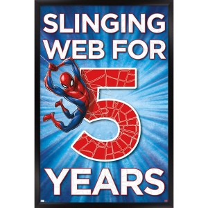 Trends International Marvel Spider-Man - Happy 5th Birthday Framed Wall Poster Prints - 1 of 4