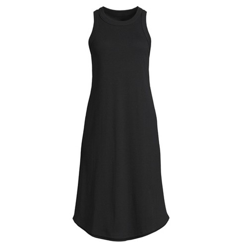 Lands' End Women's Plus Size Cotton Rib Sleeveless Midi Tank Dress - 2x -  Black : Target