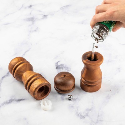 2pc Acacia Turned Salt Shaker and Pepper Grinder Set - Threshold&#8482;_3