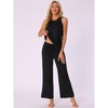 INSPIRE CHIC Women's Waffle Knit Tank Top with Wide Leg Pants 2 Piece Lounge Set - 3 of 4