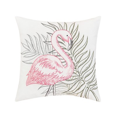 C&F Home 18" x 18" Flamingo Tropics Indoor / Outdoor Embroidered Throw Pillow