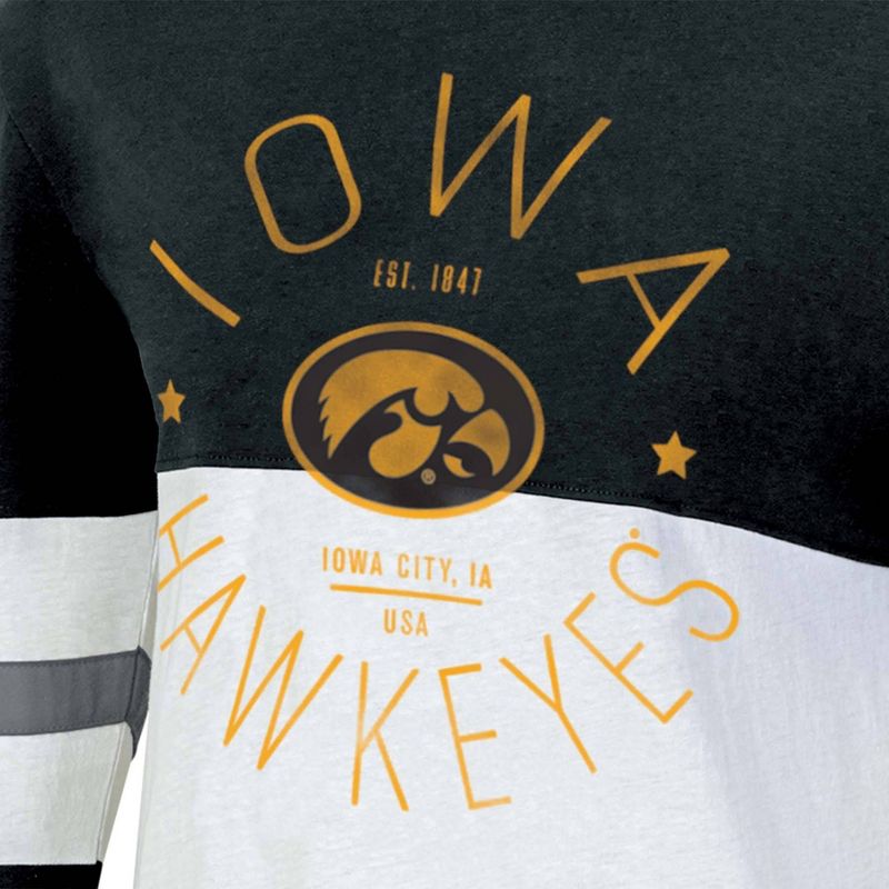 NCAA Iowa Hawkeyes Women&#39;s Long Sleeve Color Block T-Shirt, 3 of 4