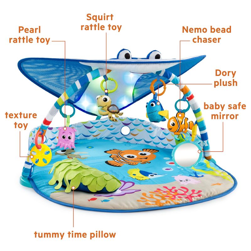 Disney Baby Finding Nemo Mr. Ray Ocean Lights &#38; Music Activity Play Gym, 4 of 22