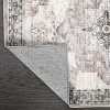 Washable Vintage Bohemian Floral Area Rug, Soft Faux Wool Low Pile Non-Slip Floor Carpet for Living Room Bedroom Dining - 4 of 4