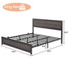 Industrial Rivet Bed Frame | USB/Type-C Charging | Metal Slat Support - No Box Spring | Noise Free & Easy Assembly - 2 of 4