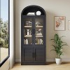 Multi-Room Arched Storage Bookcase, 6-Tier Modern Wooden Shelves with Doors, Elegant and Functional Storage Solution for Living Room and Office - 2 of 4