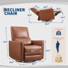Swivel Rocking Recliner Chair, Manual Leather Recliner Glider with Lumbar Support & Padded Armrest, Comfortable Rocker Nursery Single Sofa - 2 of 4