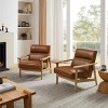 Art Leon Modern Leather and Oak Accent Chair - 2 of 4